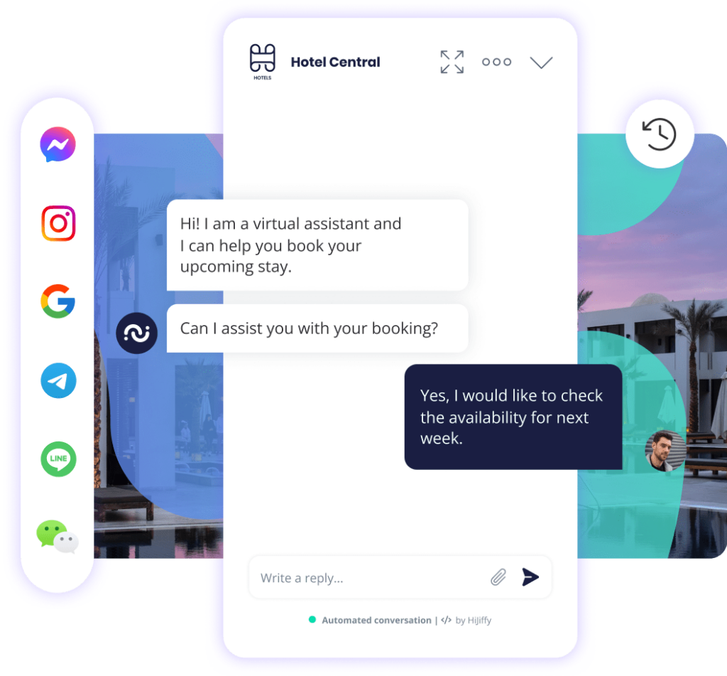 Booking assistant header travel chatbot