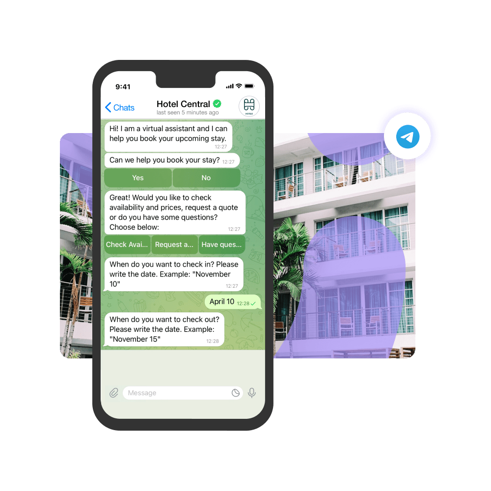 Telegram chatbot telegram chatbot for hotels pt