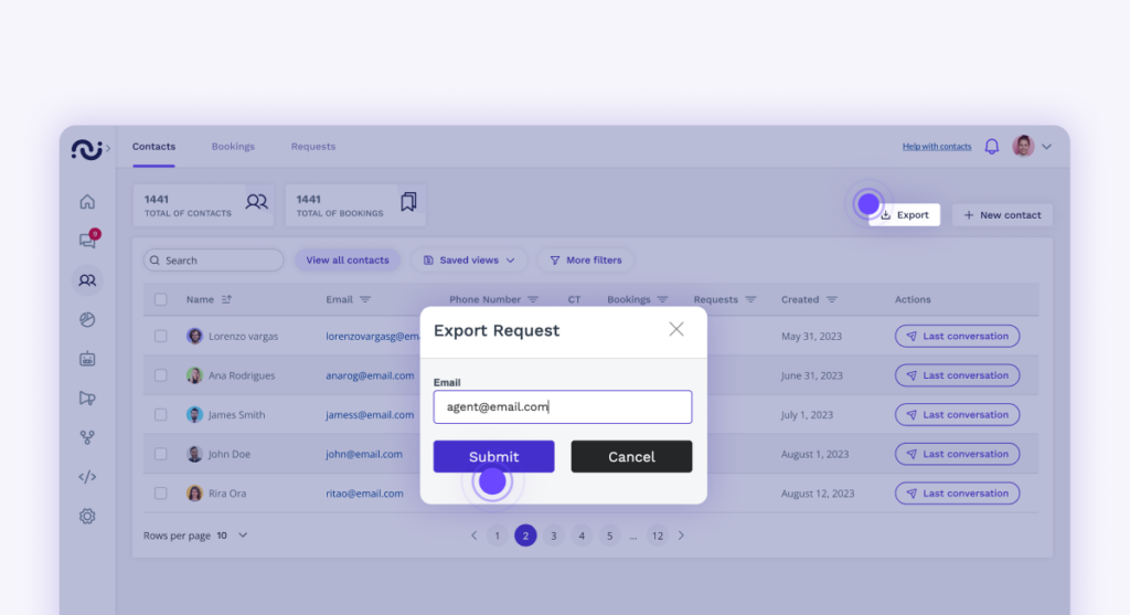 Features contacts export request kontakte