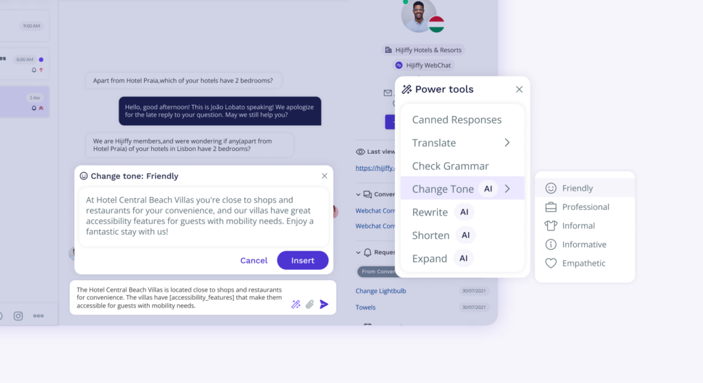 Ai text refinement change tone friendly power tools