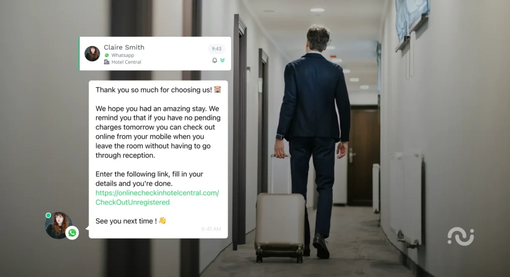 Hotel departure message