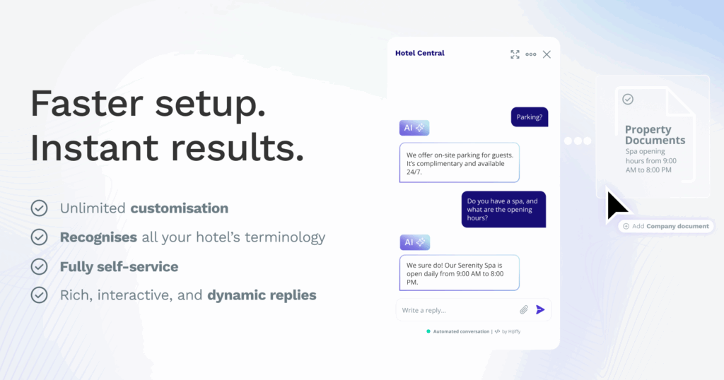 Aplysia 3 news article image 1 hijiffy launches a new type of hotel chatbot with unlimited knowledge and instant updates