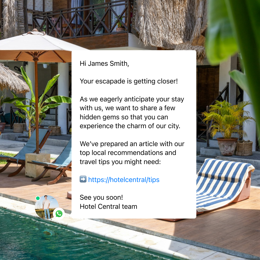 Arrival welcome message new homepage [en]