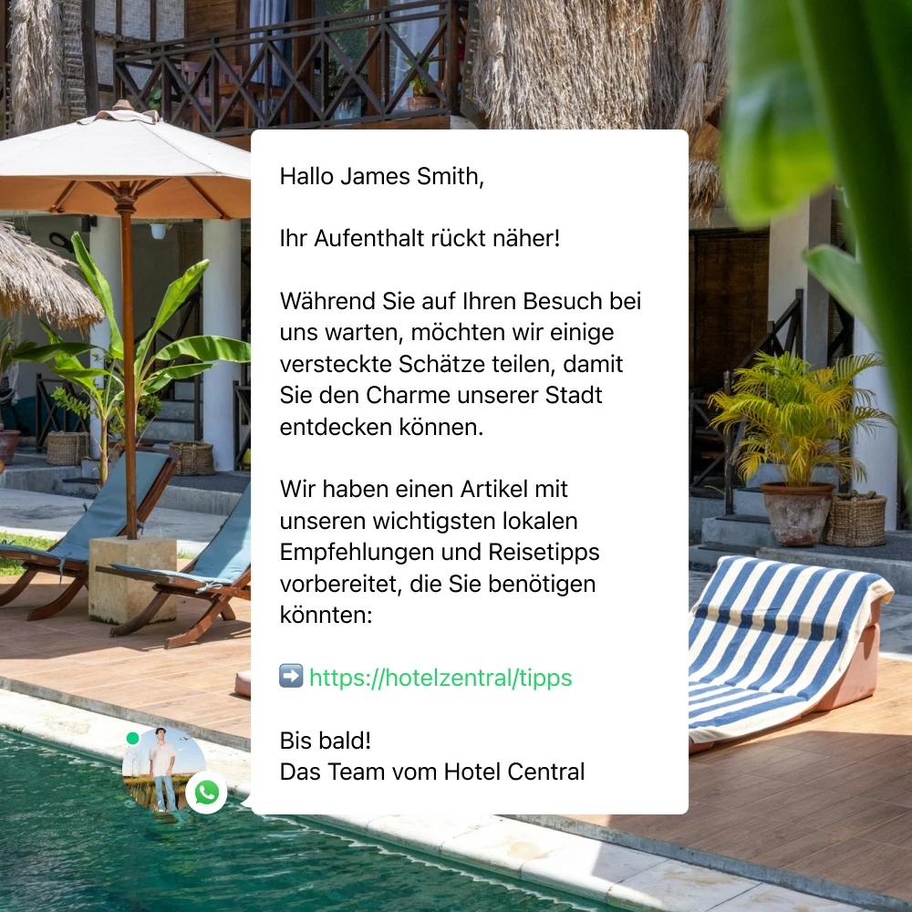 Arrival welcome message de new homepage [de]