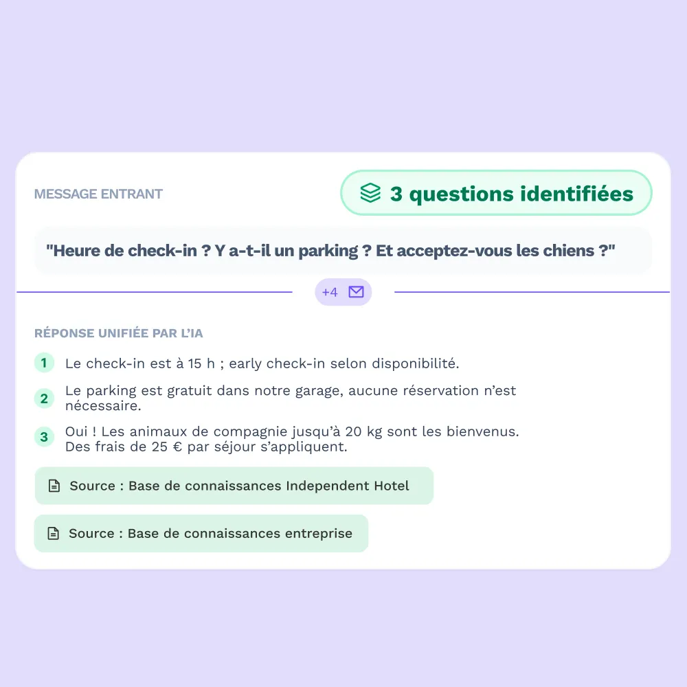 Email copilot réponse multi-questions